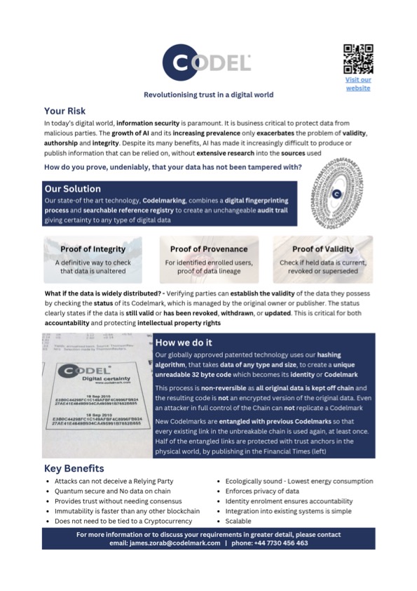 Codel 1-Pager preview